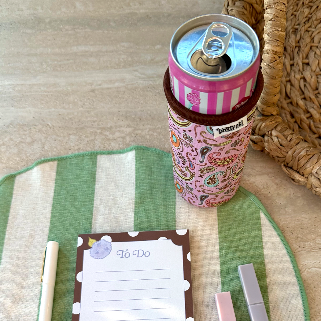 Pink Paisley Slim Can Sleeve