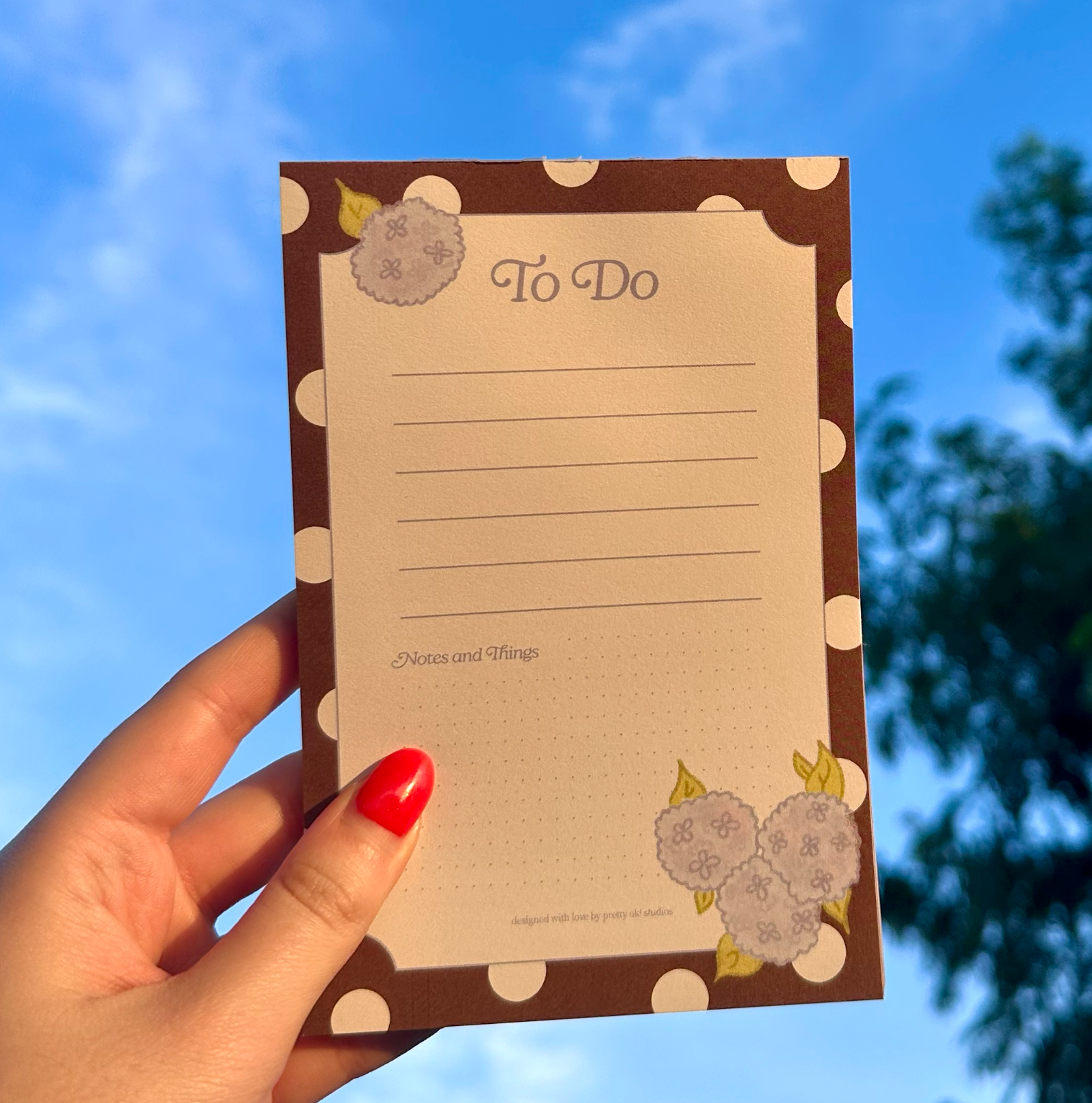 Hydrangea To Do List Notepad